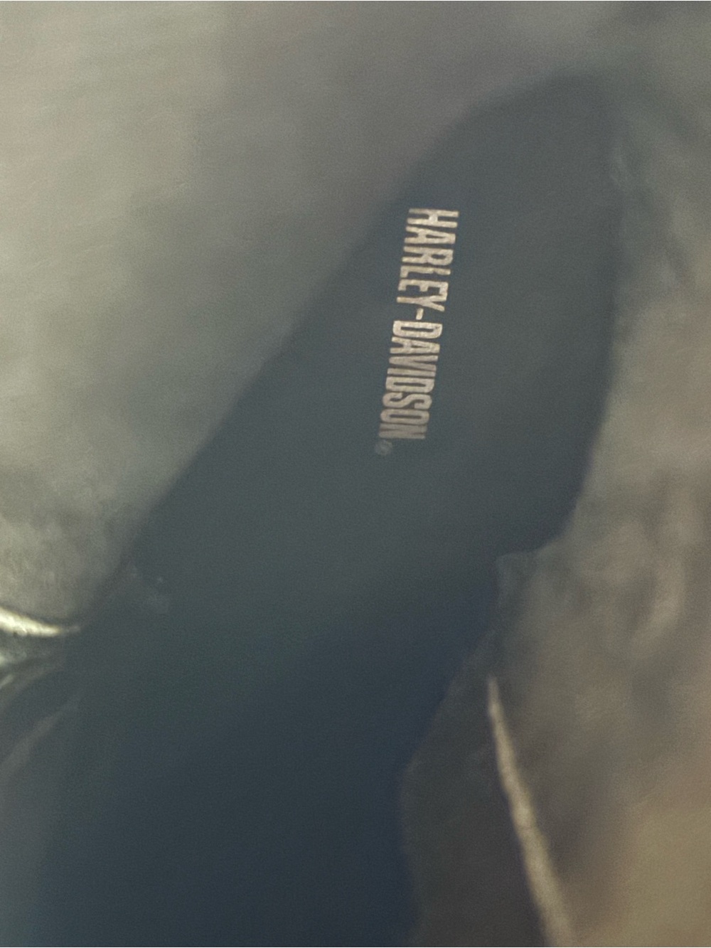 Harley-Davidson Black Mid-Calf Heeled Boots with White Stitching - Picture 5 of 7